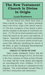 New Testament Church Is Divine in Origin, The (Qty: 25)